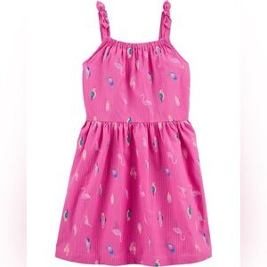 Carter's Pink Dress with Bird Pattern 6T EUC